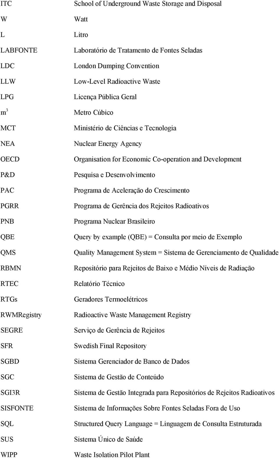 Organisation for Economic Co-operation and Development Pesquisa e Desenvolvimento Programa de Aceleração do Crescimento Programa de Gerência dos Rejeitos Radioativos Programa Nuclear Brasileiro Query