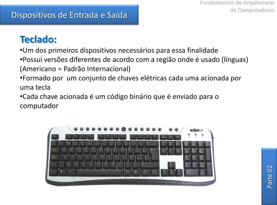 Padrão Internacional) Formado por um conjunto de chaves elétricas cada uma