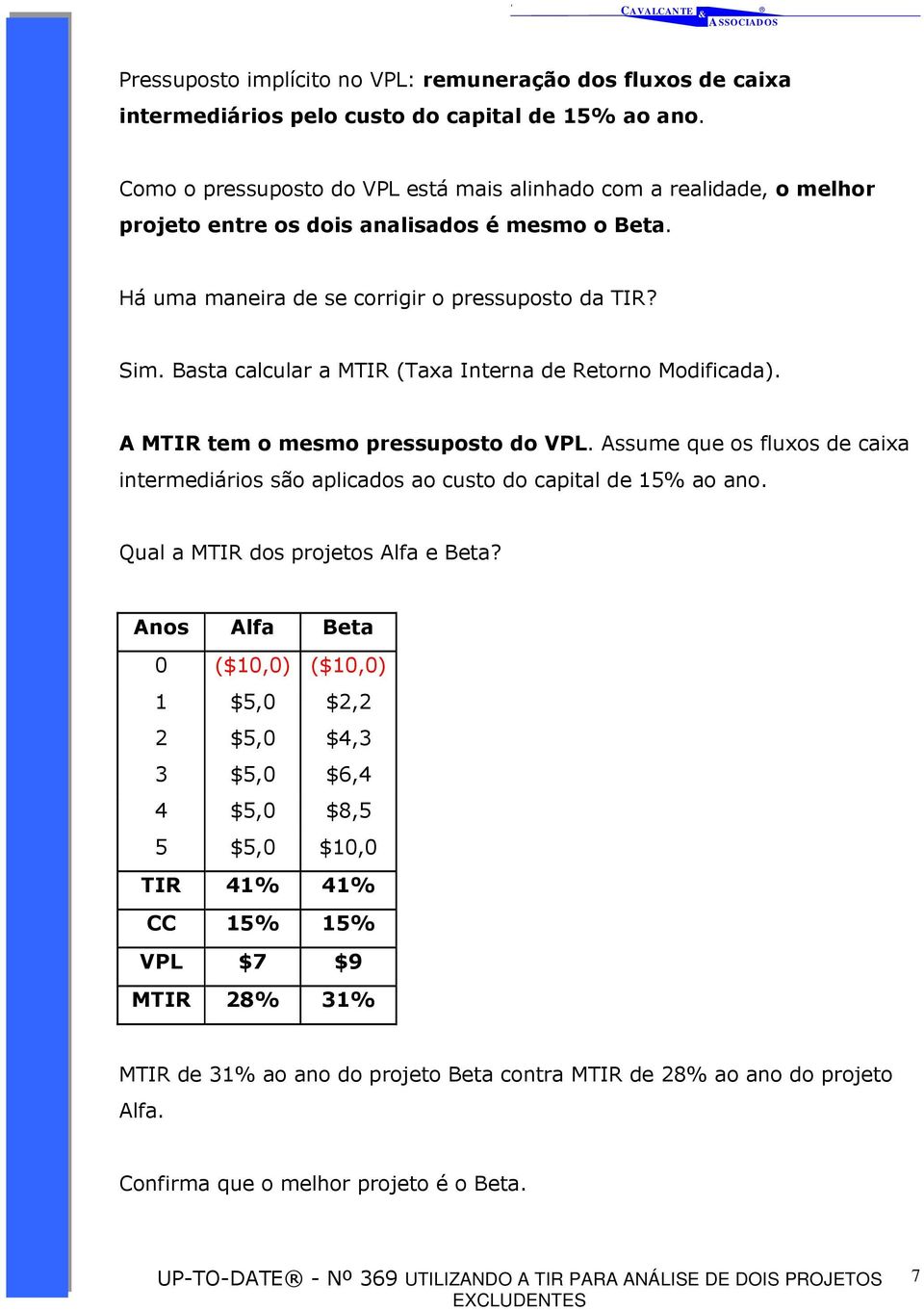 Basta calcular a MTIR (Taxa Interna de Retorno Modificada). A MTIR tem o mesmo pressuposto do VPL.