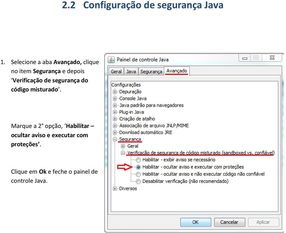 Verificação de segurança do código misturado.