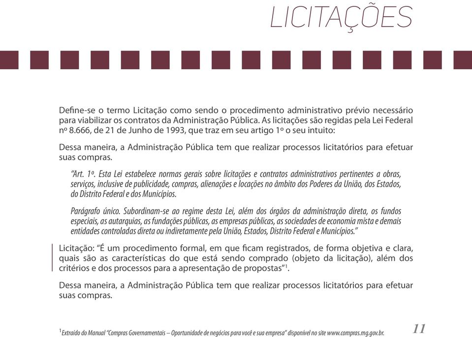 666, de 21 de Junho de 1993, que traz em seu artigo 1º 