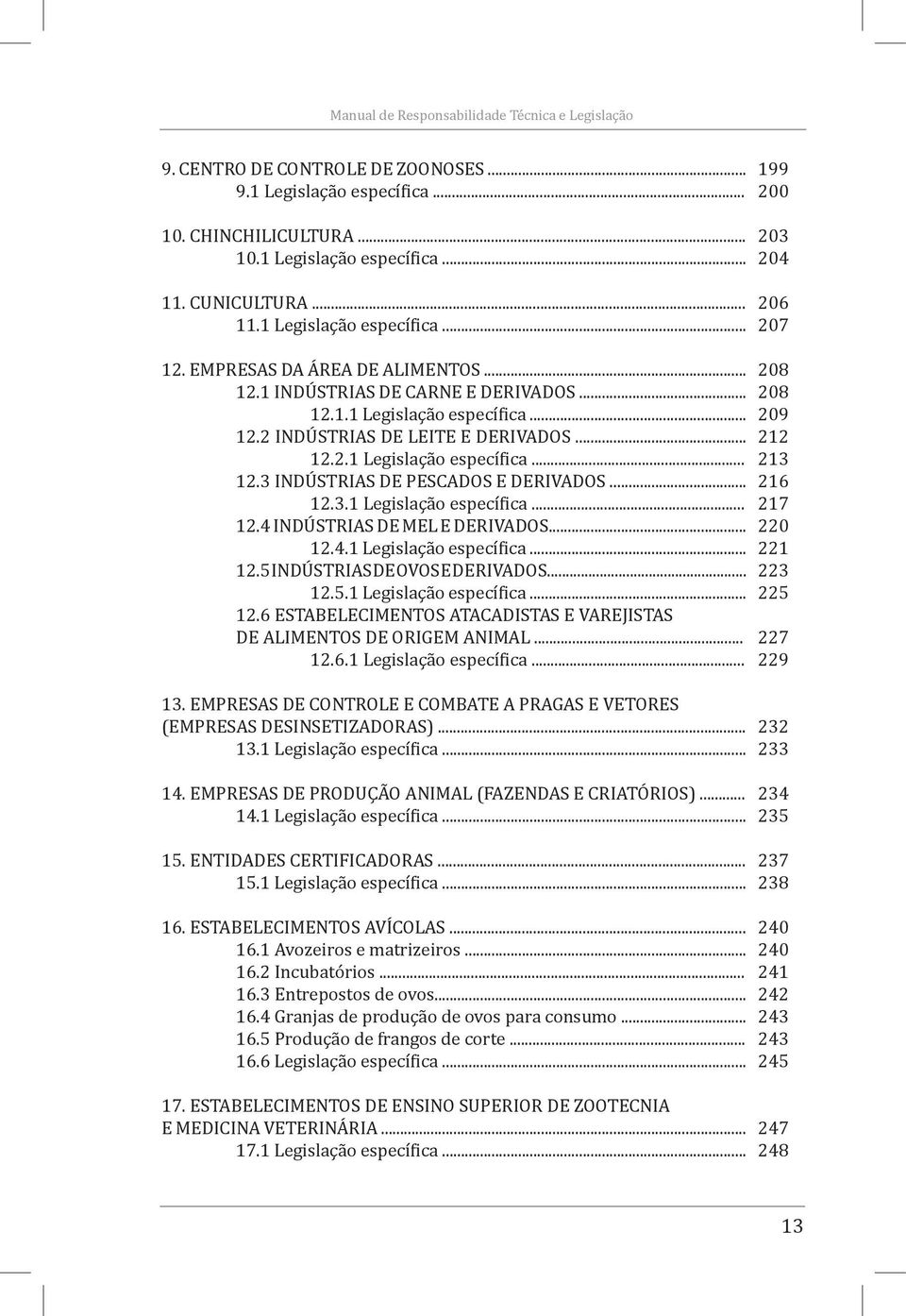 .. 12.3.1 Legislação específica... 12.4 INDÚSTRIAS DE MEL E DERIVADOS... 12.4.1 Legislação específica... 12.5 INDÚSTRIAS DE OVOS E DERIVADOS... 12.5.1 Legislação específica... 12.6 ESTABELECIMENTOS ATACADISTAS E VAREJISTAS DE ALIMENTOS DE ORIGEM ANIMAL.