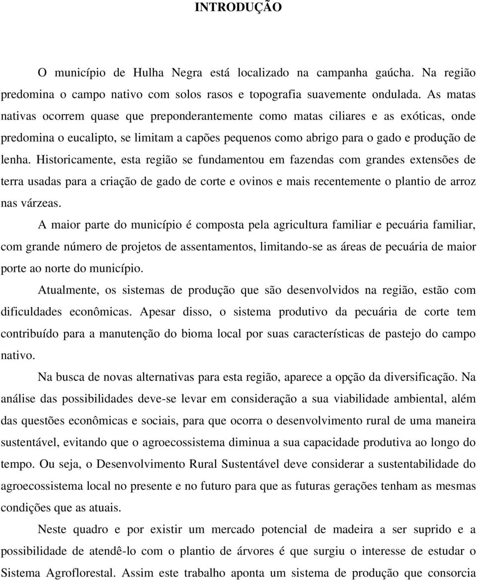 Historicamente, esta região se fundamentou em fazendas com grandes extensões de terra usadas para a criação de gado de corte e ovinos e mais recentemente o plantio de arroz nas várzeas.