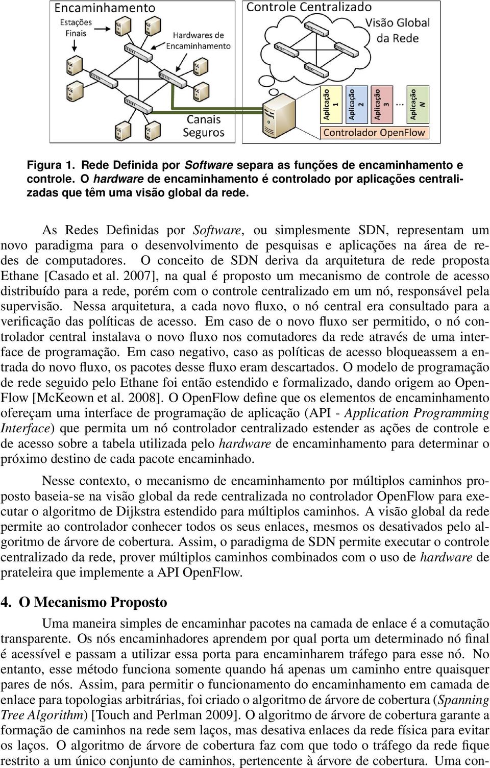 O conceito de SDN deriva da arquitetura de rede proposta Ethane [Casado et al.