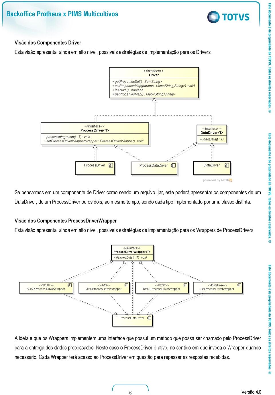 jar, este poderá apresentar os componentes de um DataDriver, de um ProcessDriver ou os dois, ao mesmo tempo, sendo cada tipo implementado por uma classe distinta.