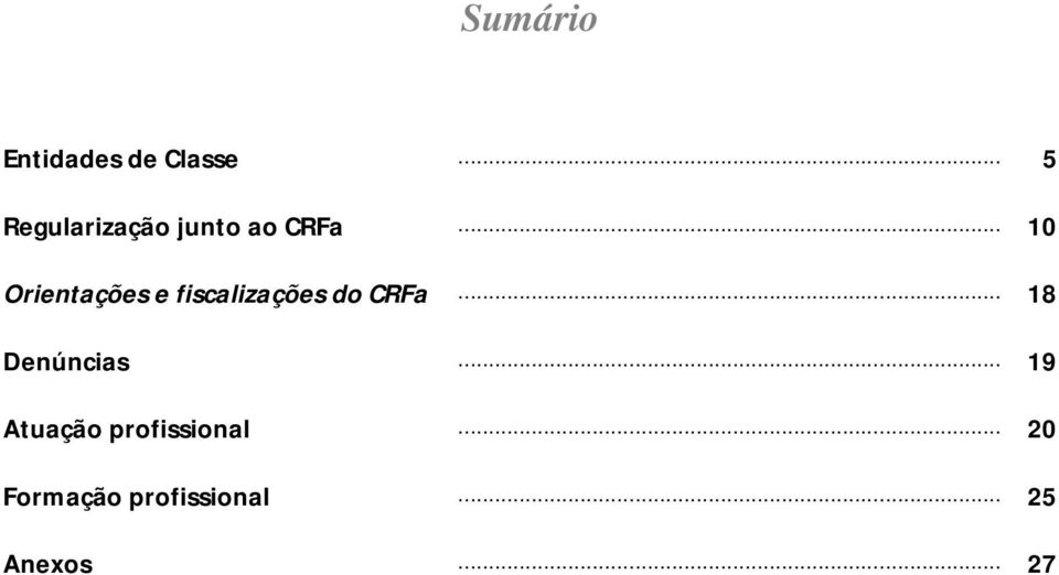 .. 10 Orientações e fiscalizações do CRFa.