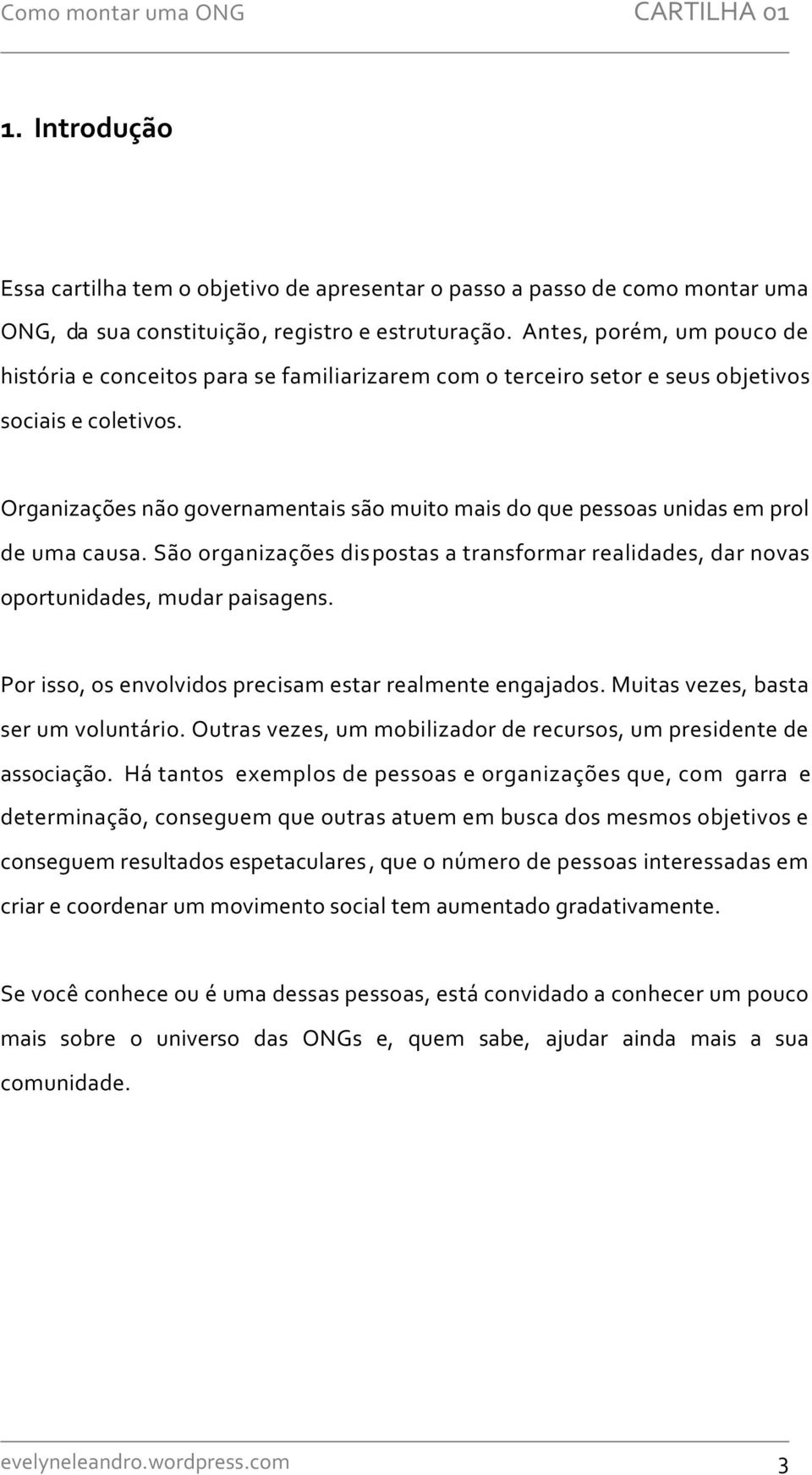 Organizações não governamentais são muito mais do que pessoas unidas em prol de uma causa. São organizações dispostas a transformar realidades, dar novas oportunidades, mudar paisagens.