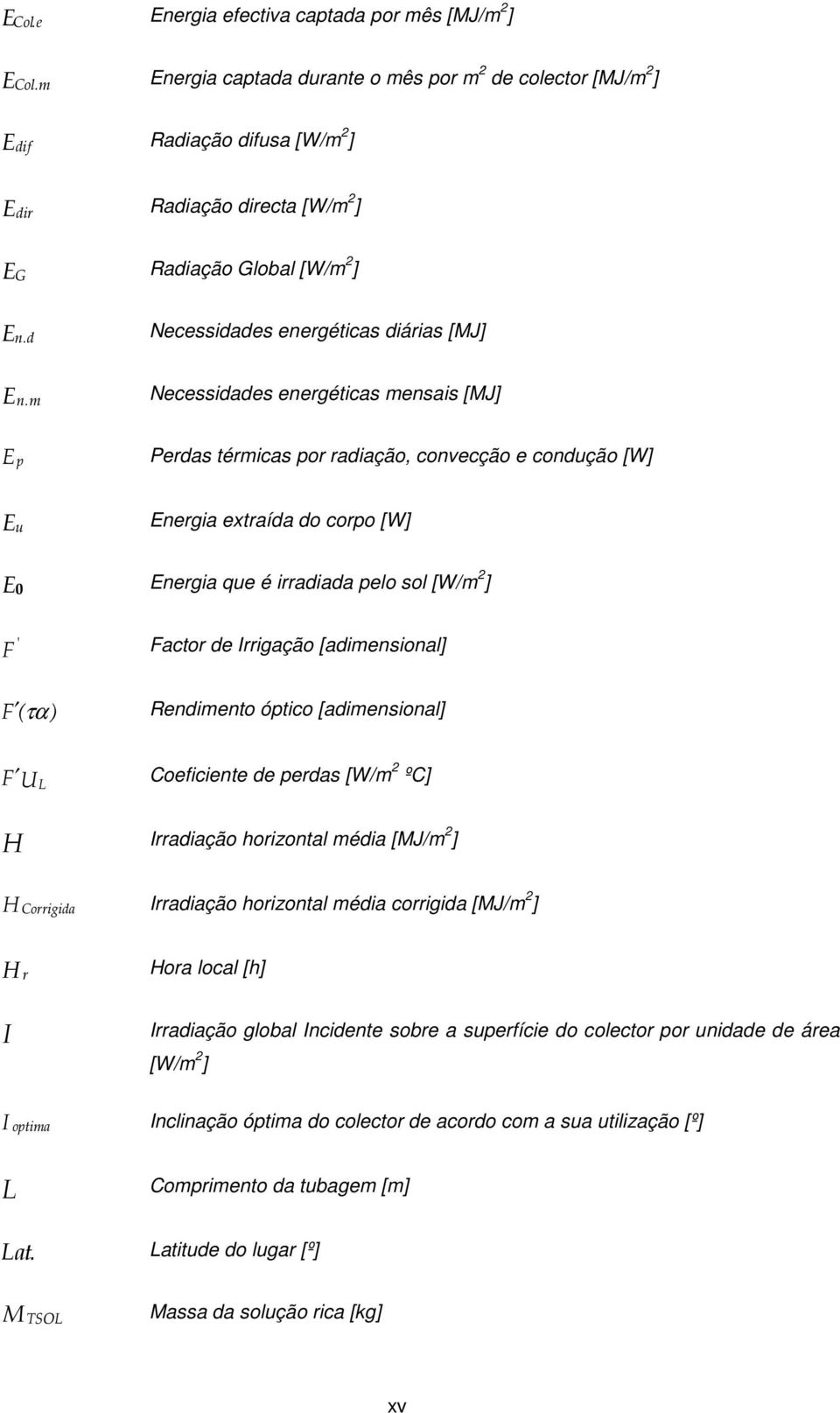 que é irradiada pelo sol [W/m 2 ] F ' Factor de Irrigação [adimensional] F ( τα ) Rendimento óptico [adimensional] F U Coeficiente de perdas [W/m 2 ºC] L H Irradiação horizontal média [MJ/m 2 ] H