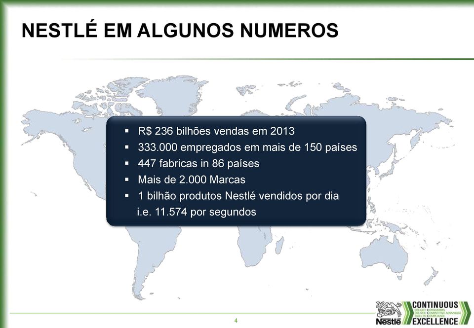 000 empregados em mais de 150 países 447 fabricas in