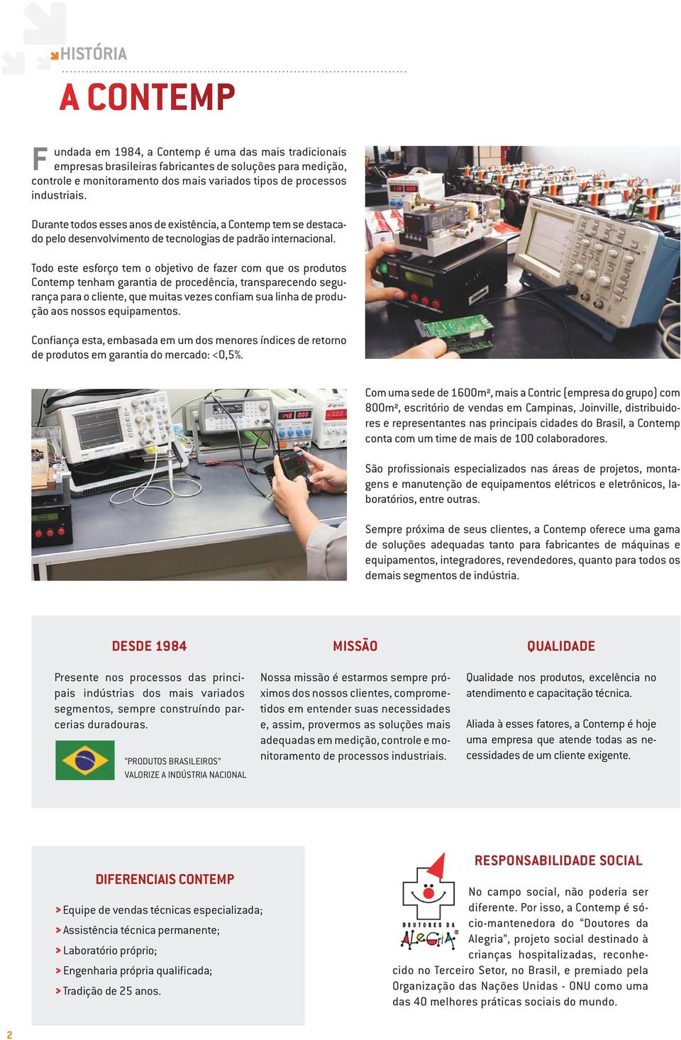 Todo este esforço tem o objetivo de fazer com que os produtos Contemp tenham garantia de procedência, transparecendo segurança para o cliente, que muitas vezes confiam sua linha de produção aos