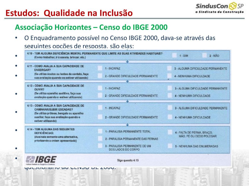 - incapaz, com alguma ou grande dificuldade permanente de enxergar; Deficiência auditiva - incapaz, com alguma ou grande dificuldade permanente de ouvir; Deficiência motora - incapaz, com alguma