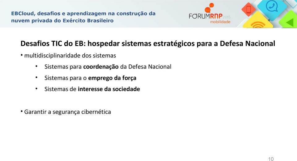 coordenação da Defesa Nacional Sistemas para o emprego da força