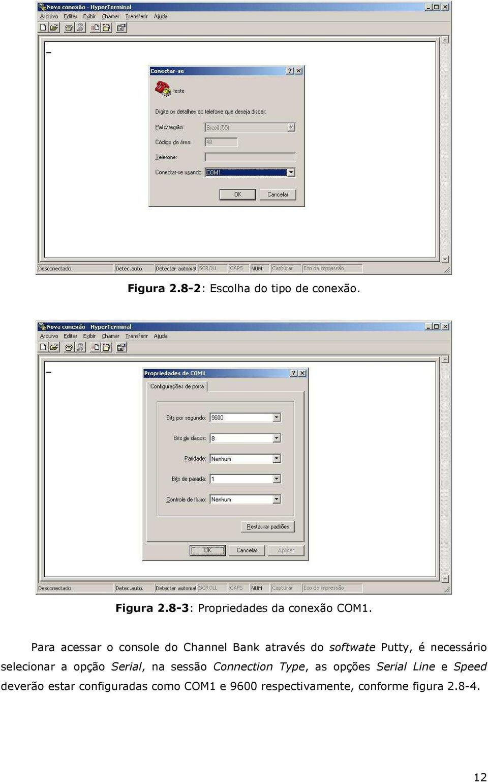 Para acessar o console do Channel Bank através do softwate Putty, é necessário