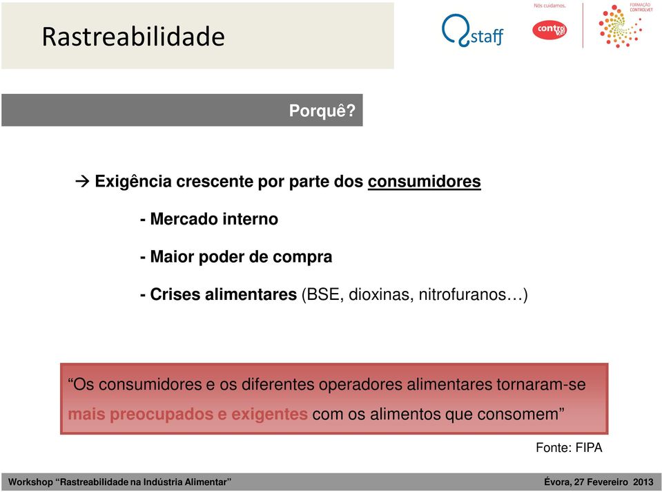 poder de compra - Crises alimentares (BSE, dioxinas, nitrofuranos ) Os