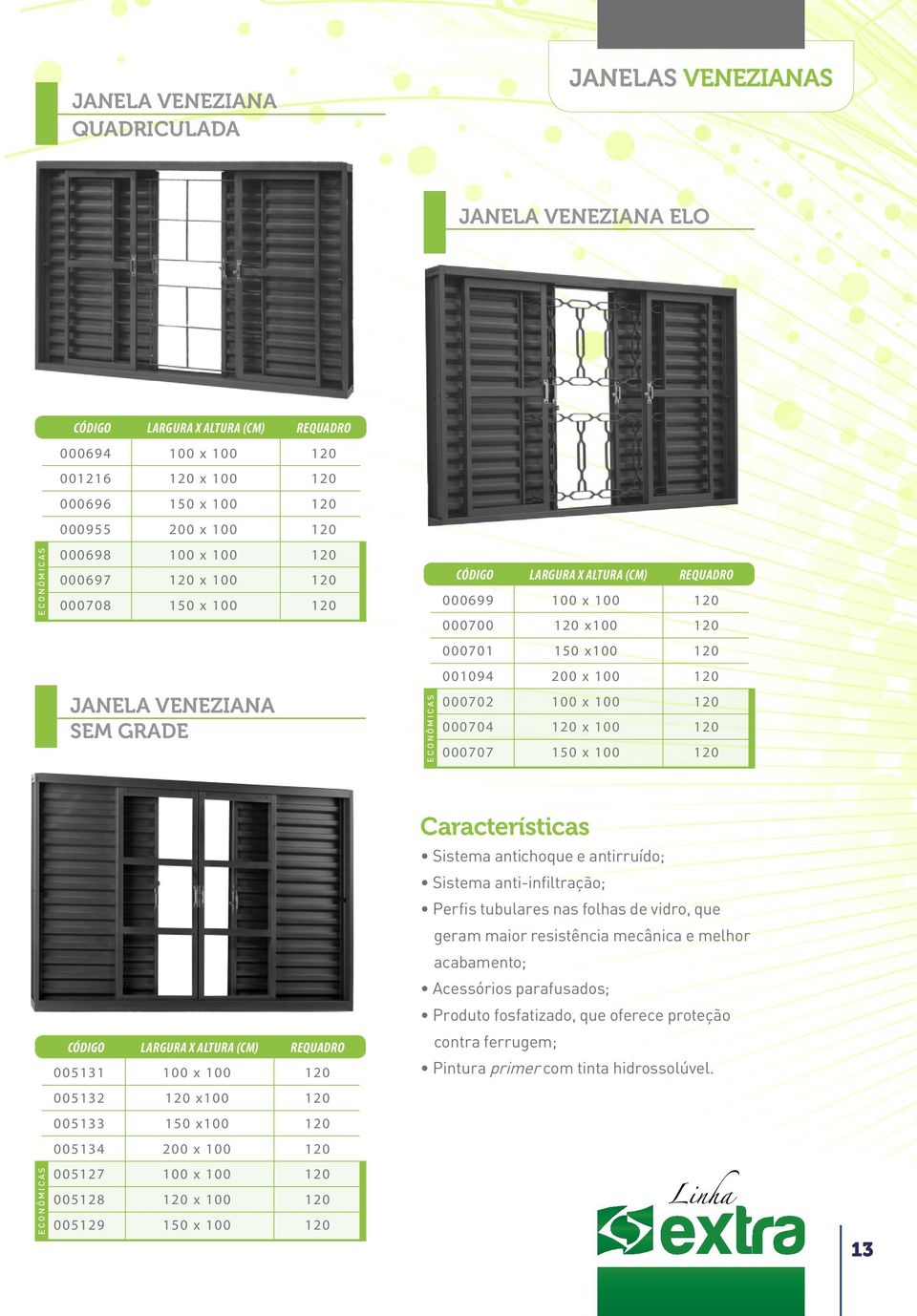 150 x 100 120 ECONÔMICAS 000699 100 x 100 120 000700 120 x100 120 000701 150 x100 120 001094 200 x 100 120 000702 100 x 100 120 000704 120 x 100 120 000707 150 x 100 120 Sistema antichoque e