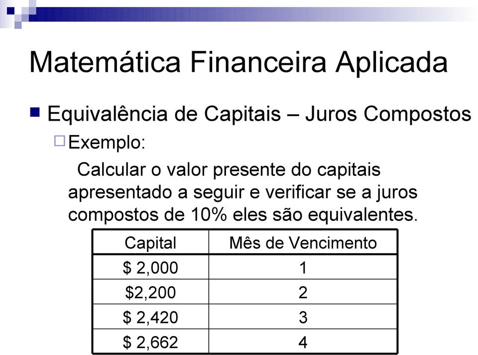 verificar se a juros compostos de 10% eles são