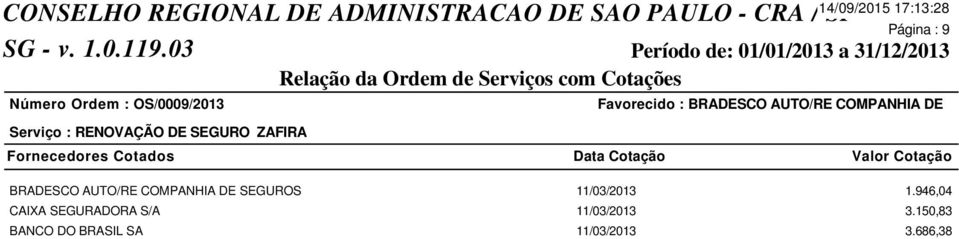 DE BRADESCO AUTO/RE COMPANHIA DE SEGUROS 11/03/2013 1.