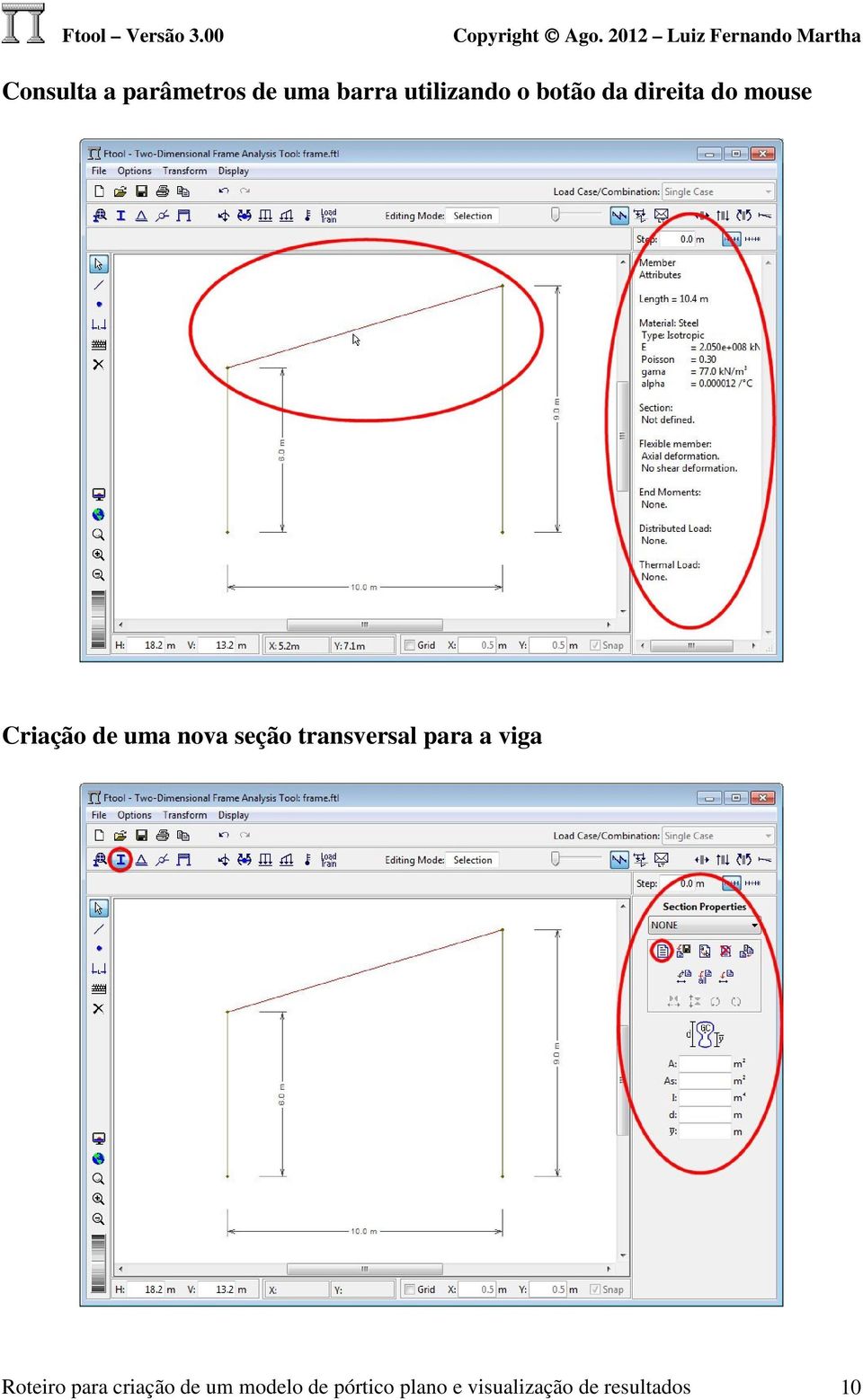 transversal para a viga Roteiro para criação de um