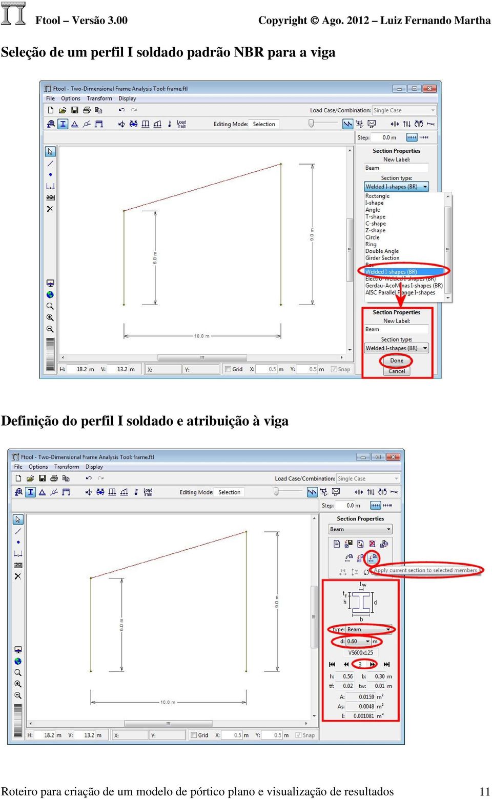 atribuição à viga Roteiro para criação de um