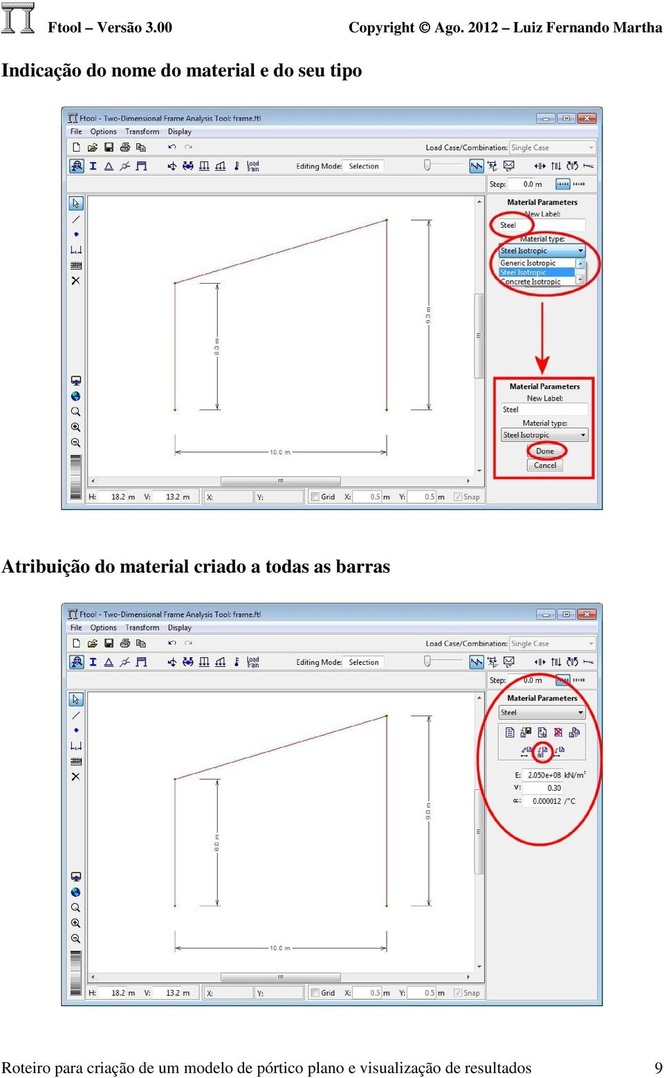 barras Roteiro para criação de um modelo de