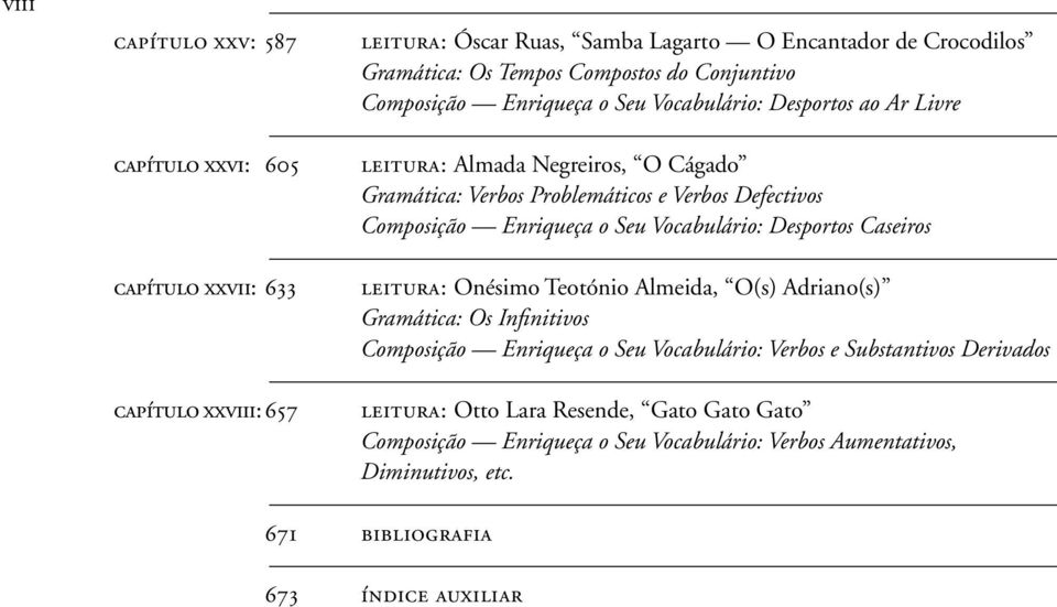 Enriqueça o Seu Vocabulário: Desportos Caseiros leitura: Onésimo Teotónio Almeida, O(s) Adriano(s) Gramática: Os Infinitivos Composição Enriqueça o Seu Vocabulário: Verbos e