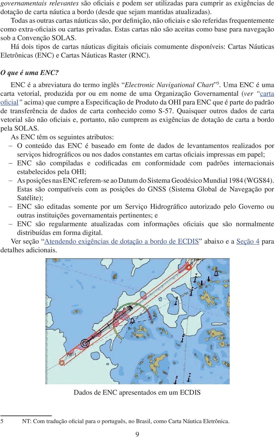 Estas cartas não são aceitas como base para navegação sob a Convenção SOLAS.