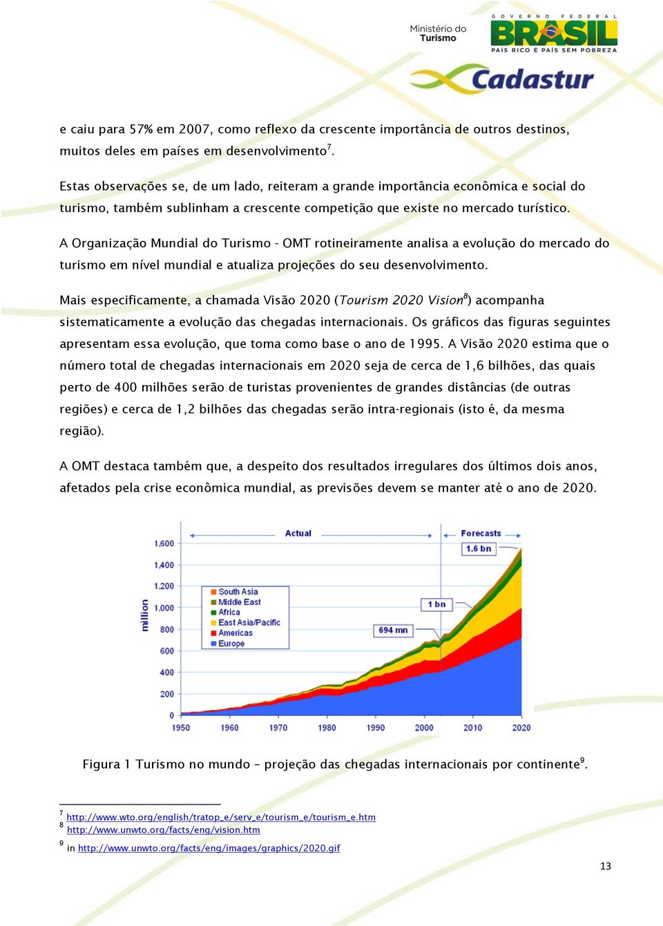 A Organização Mundial do Turismo - OMT rotineiramente analisa a evolução do mercado do turismo em nível mundial e atualiza projeções do seu desenvolvimento.