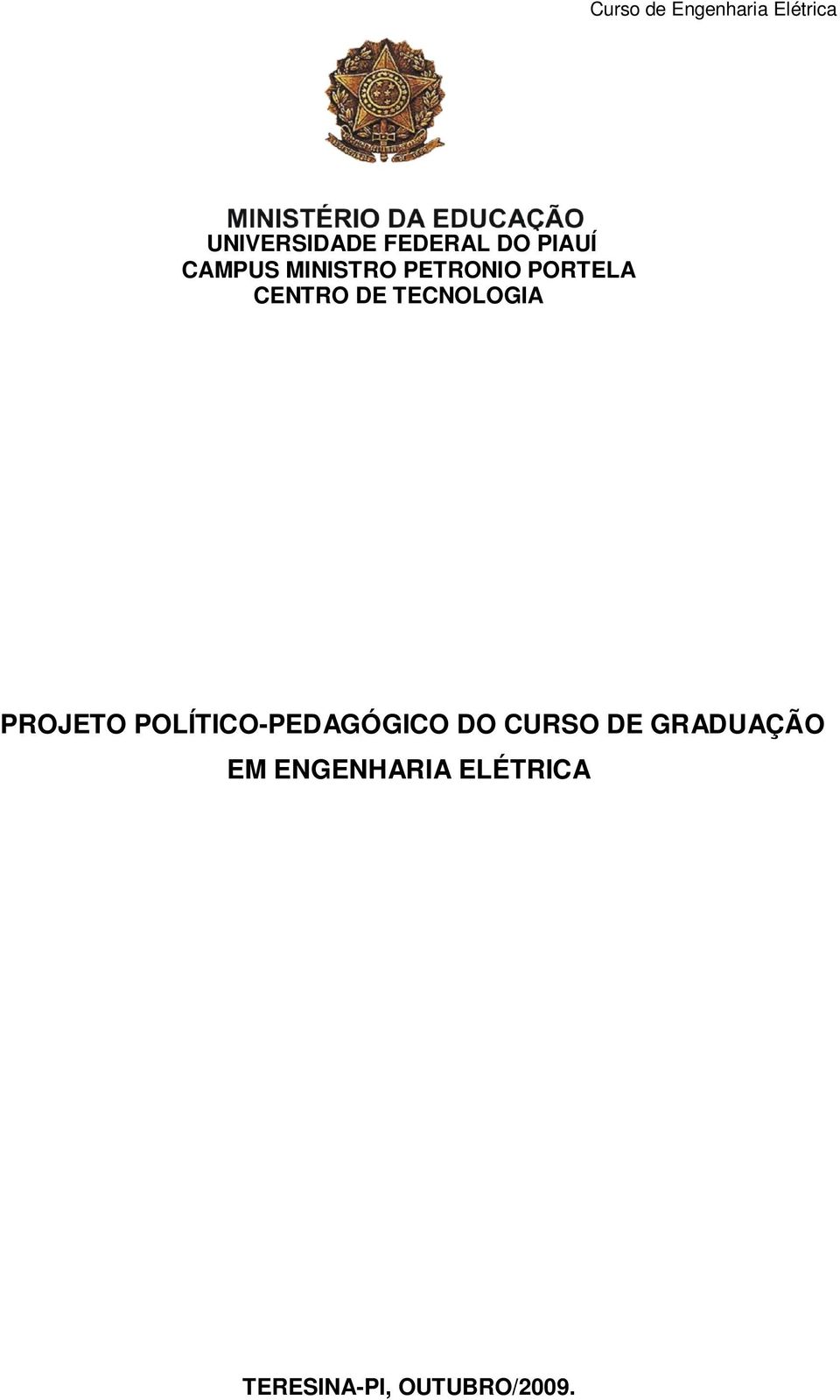 TECNOLOGIA PROJETO POLÍTICO-PEDAGÓGICO DO CURSO DE