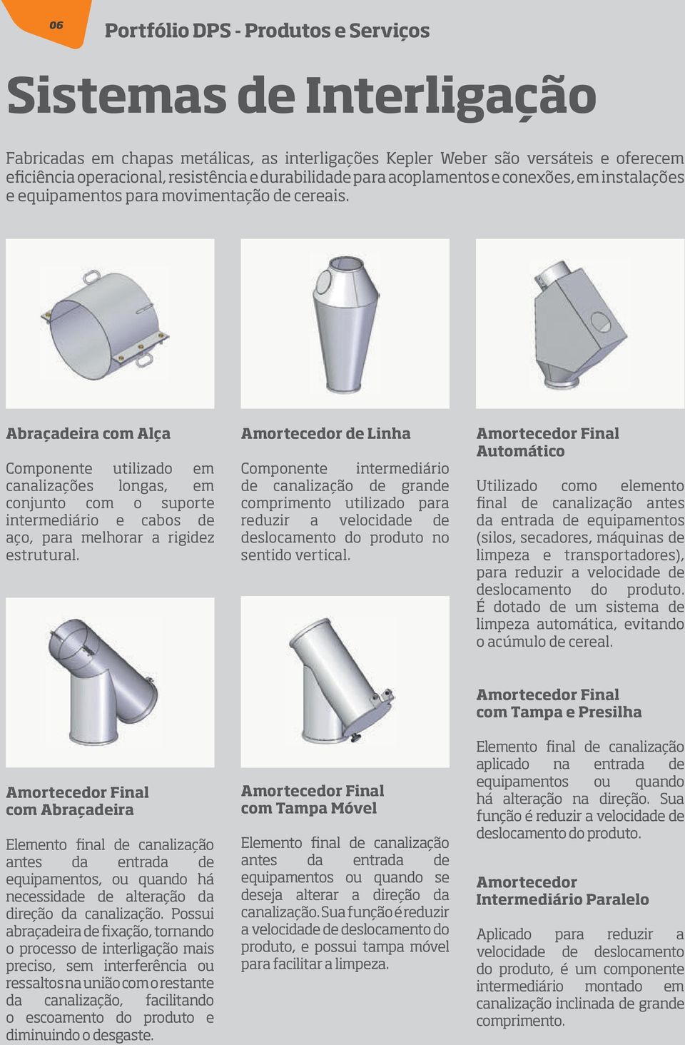 Abraçadeira com Alça Componente utilizado em canalizações longas, em conjunto com o suporte intermediário e cabos de aço, para melhorar a rigidez estrutural.