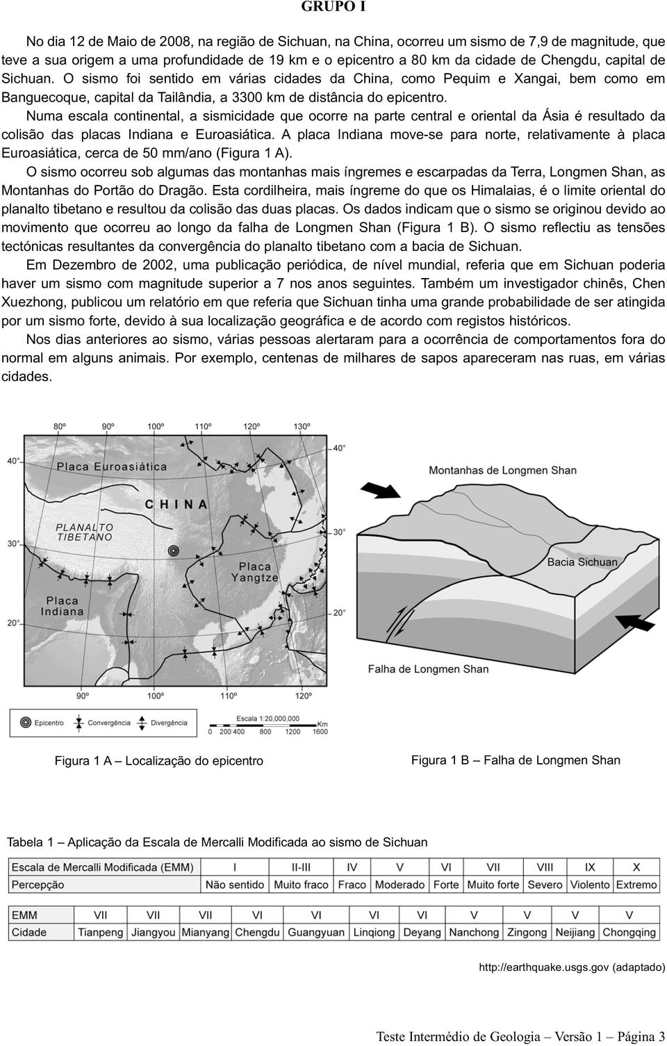 Numa escala continental, a sismicidade que ocorre na parte central e oriental da Ásia é resultado da colisão das placas Indiana e Euroasiática.