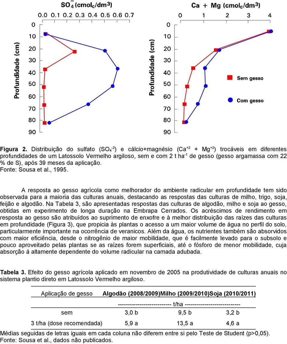 após 39 meses da aplicação. Fonte: Sousa et al., 1995.