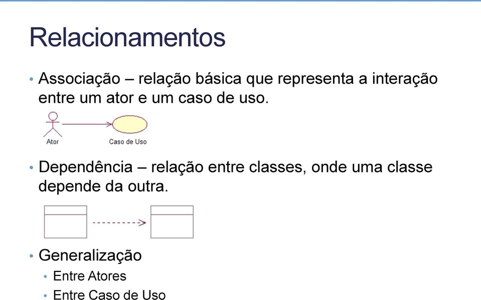 Dependência relação entre classes, onde uma classe