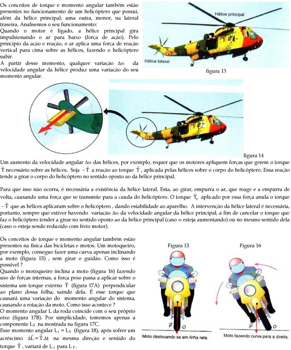 Pelo princípio da ação e reação, o ar aplica uma força de reação vertical para cima sobre as hélices, fazendo o helicóptero subir.