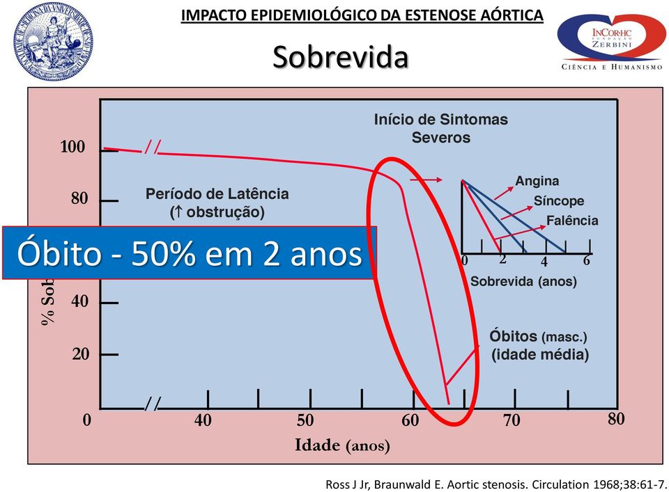 2 4 6 Sobrevida (anos) Óbitos (masc.