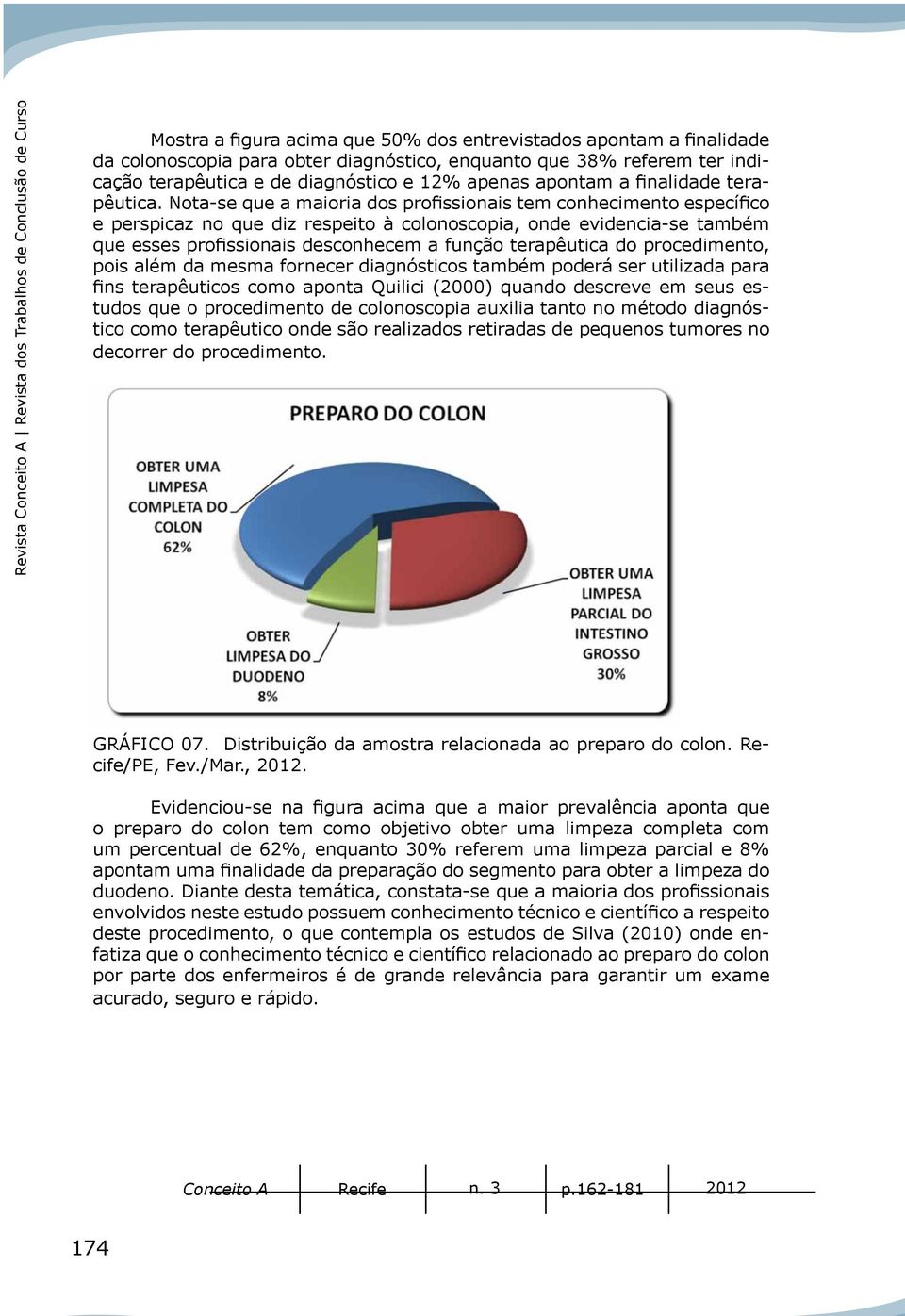 Nota-se que a maioria dos profissionais tem conhecimento específico e perspicaz no que diz respeito à colonoscopia, onde evidencia-se também que esses profissionais desconhecem a função terapêutica