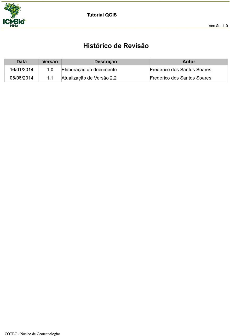 0 Elaboração do documento Frederico dos