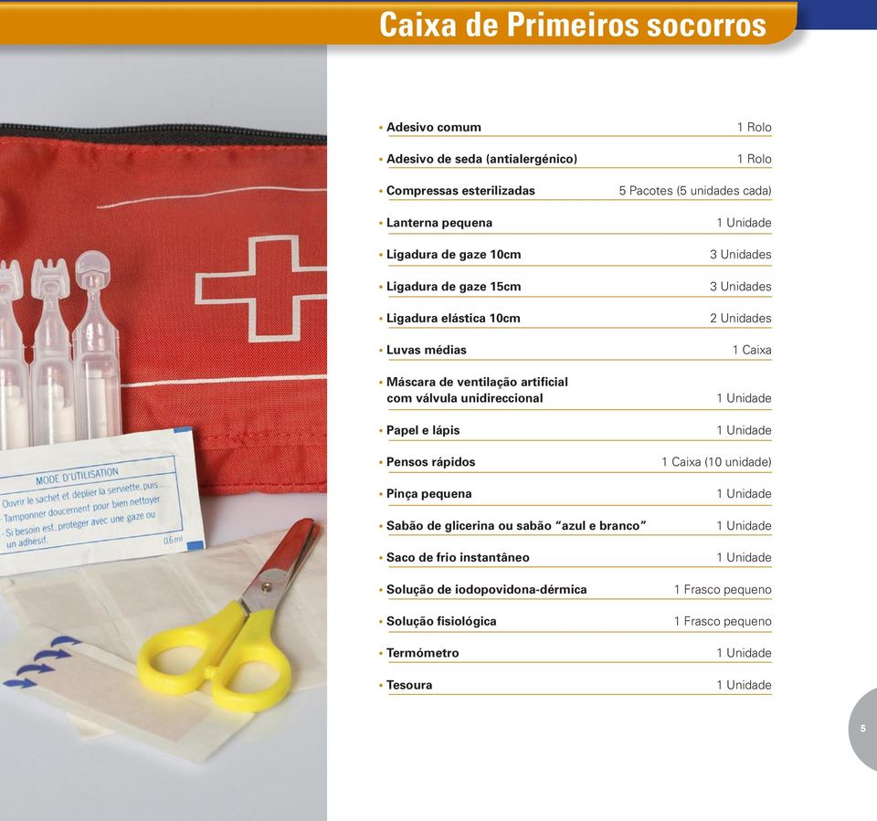 (5 unidades cada) 1 Unidade 3 Unidades 3 Unidades 2 Unidades 1 Caixa 1 Unidade 1 Unidade 1 Caixa (10 unidade) 1 Unidade Sabão de glicerina ou sabão azul e branco