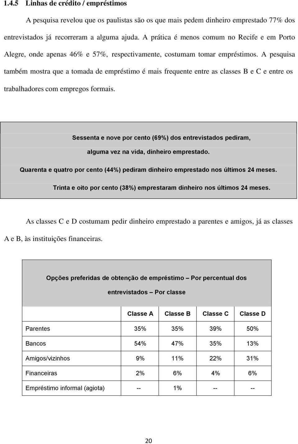 A pesquisa também mostra que a tomada de empréstimo é mais frequente entre as classes B e C e entre os trabalhadores com empregos formais.