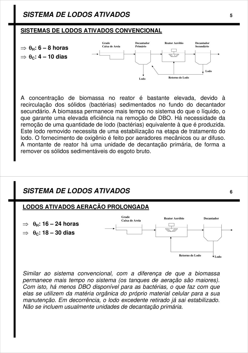 A biomassa permanece mais tempo no sistema do que o líquido, o que garante uma elevada eficiência na remoção de DBO.