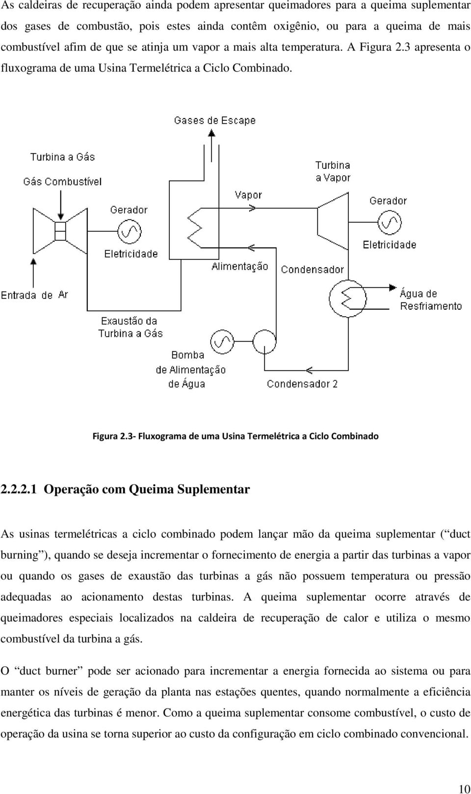 3 apresenta o fluxograma de uma Usina Termelétrica a Ciclo Combinado. Figura 2.