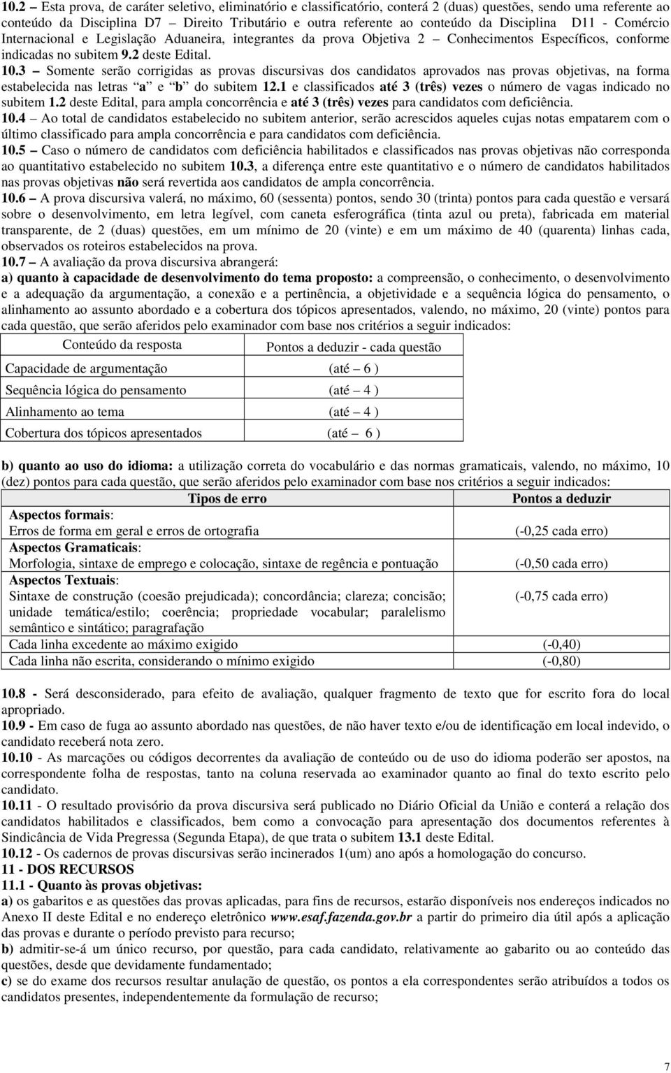 3 Somente serão corrigidas as provas discursivas dos candidatos aprovados nas provas objetivas, na forma estabelecida nas letras a e b do subitem 12.