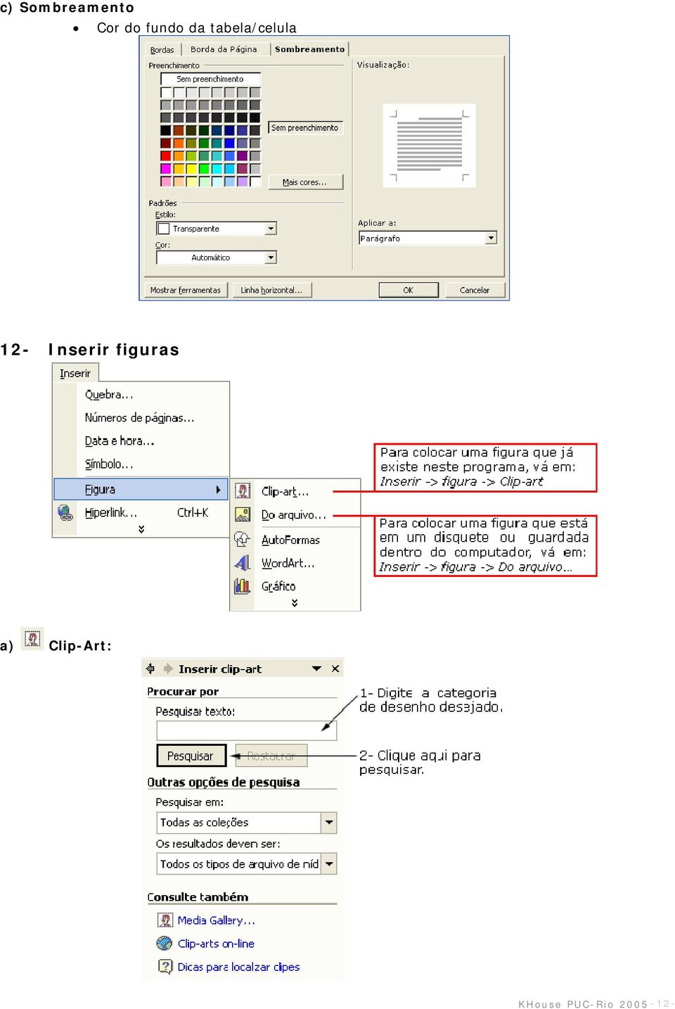 12- Inserir figuras a)