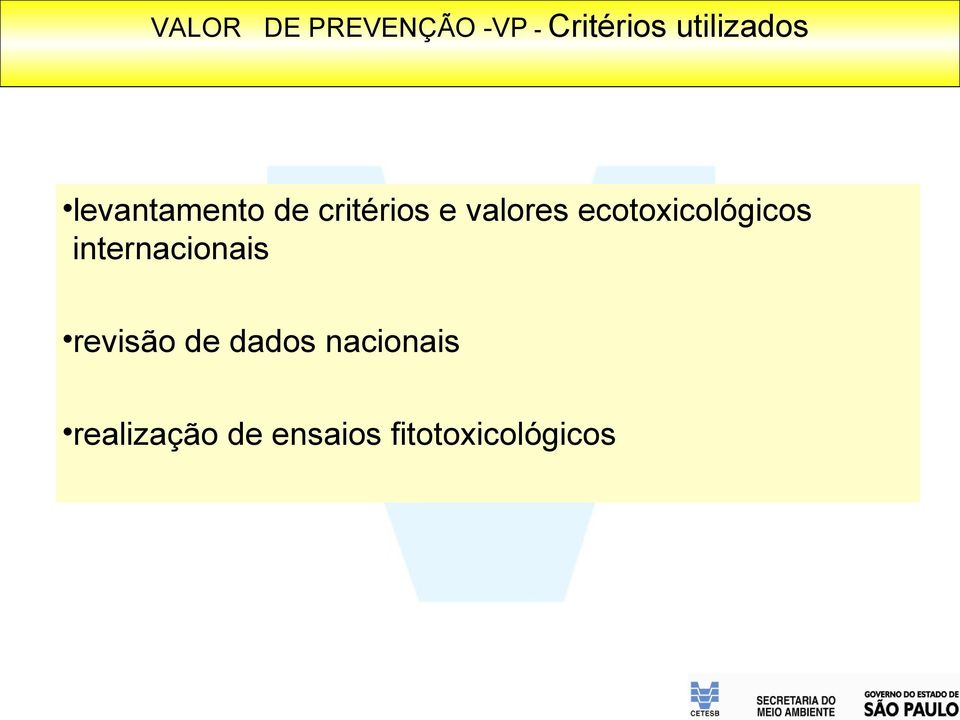 valores ecotoxicológicos internacionais