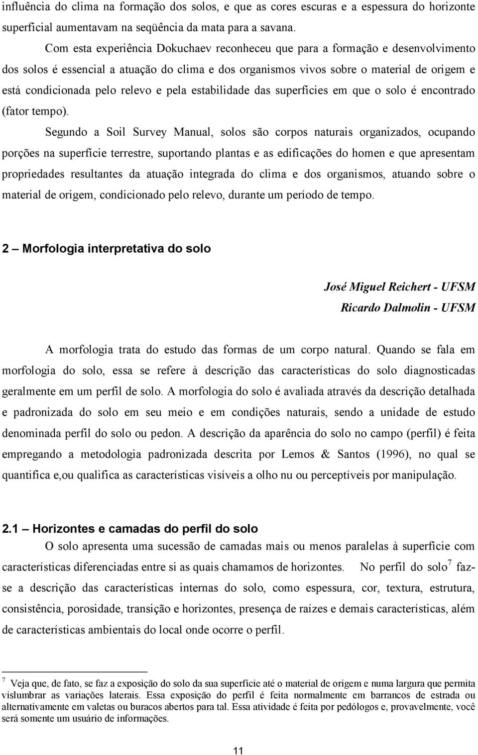 relevo e pela estabilidade das superfícies em que o solo é encontrado (fator tempo).