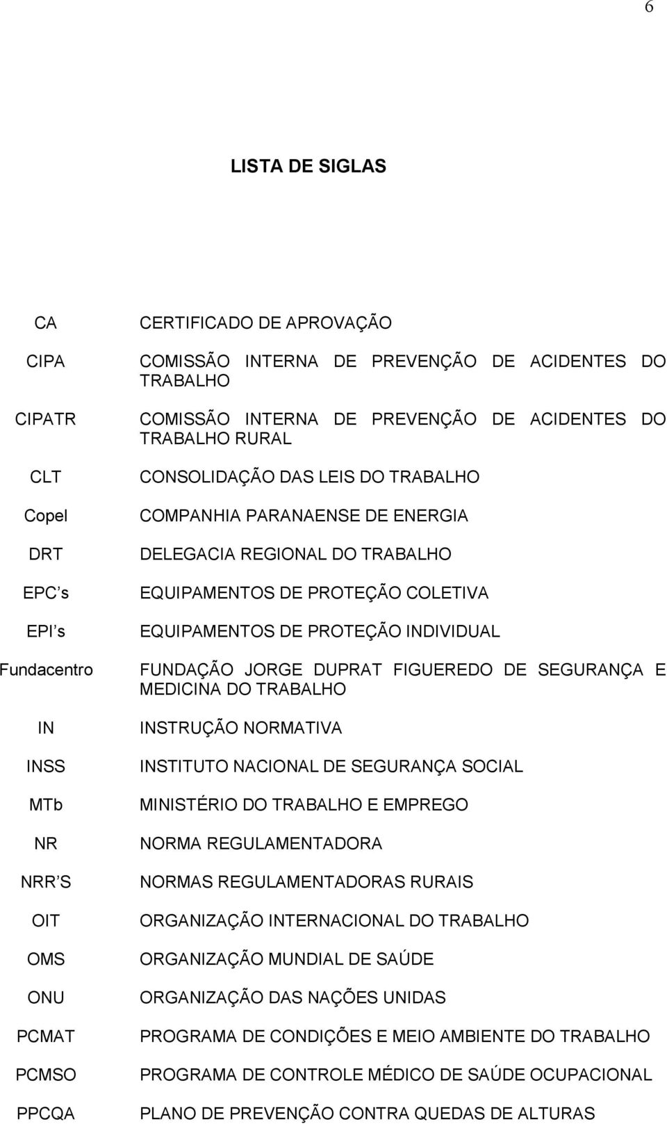 COLETIVA EQUIPAMENTOS DE PROTEÇÃO INDIVIDUAL FUNDAÇÃO JORGE DUPRAT FIGUEREDO DE SEGURANÇA E MEDICINA DO TRABALHO INSTRUÇÃO NORMATIVA INSTITUTO NACIONAL DE SEGURANÇA SOCIAL MINISTÉRIO DO TRABALHO E