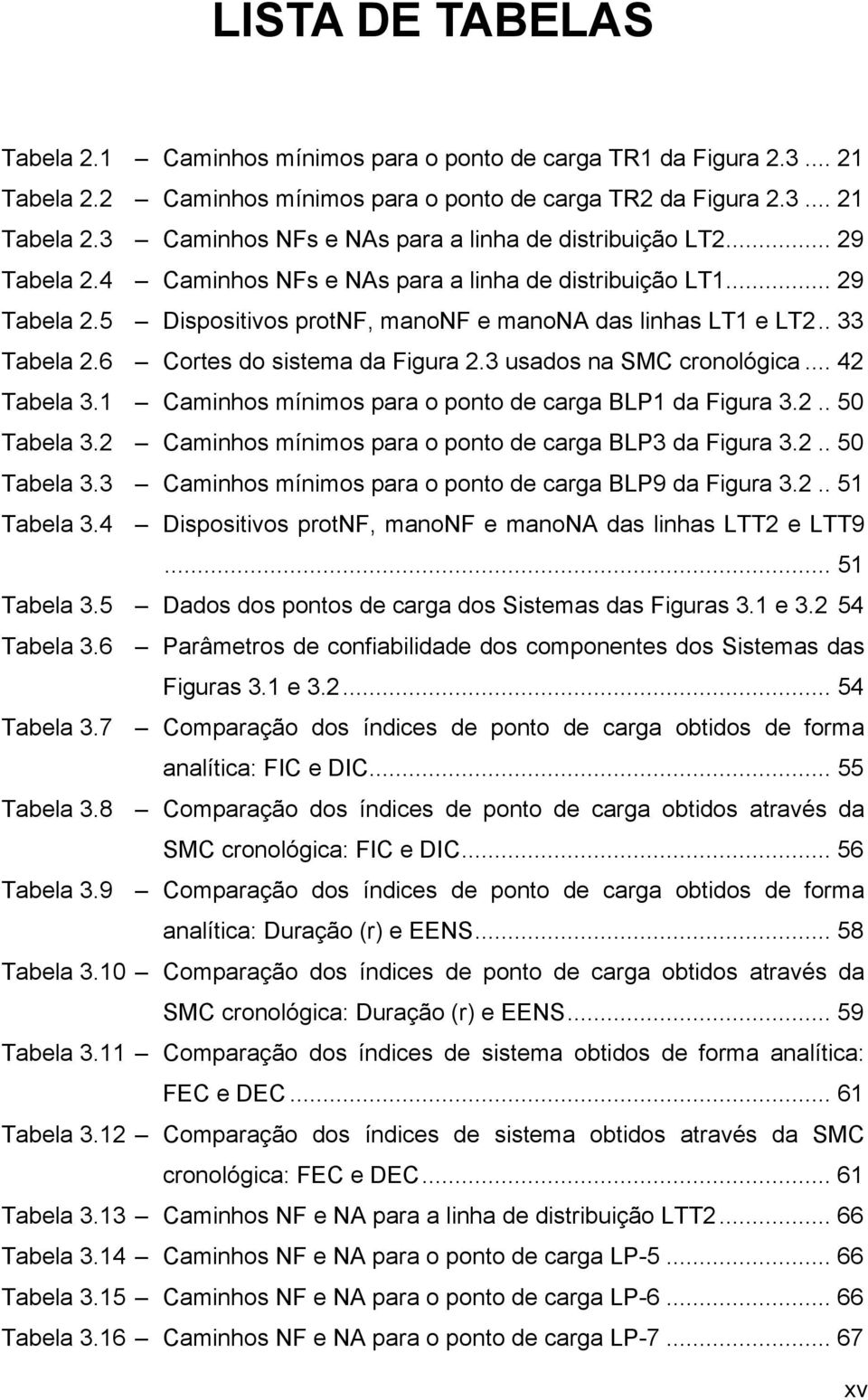 3 usados na SMC cronológica... 42 Tabela 3.1 Caminhos mínimos para o ponto de carga BLP1 da Figura 3.2.. 50 Tabela 3.2 Caminhos mínimos para o ponto de carga BLP3 da Figura 3.2.. 50 Tabela 3.3 Caminhos mínimos para o ponto de carga BLP9 da Figura 3.