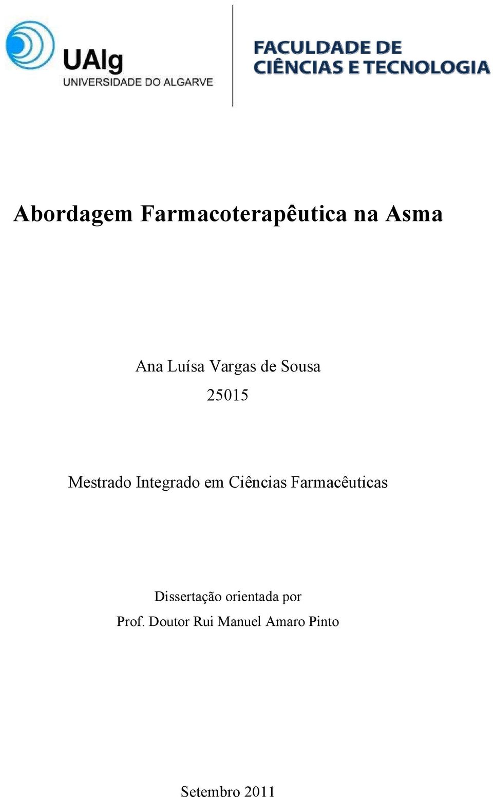 Ciências Farmacêuticas Dissertação orientada