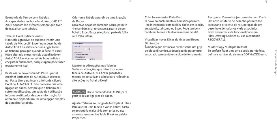 Excel fosse alterado o mesmo seja actualizado em AutoCAD LT, e vice-versa? As boas notícias chegaram finalmente, porque agora pode fazer exactamente isso!