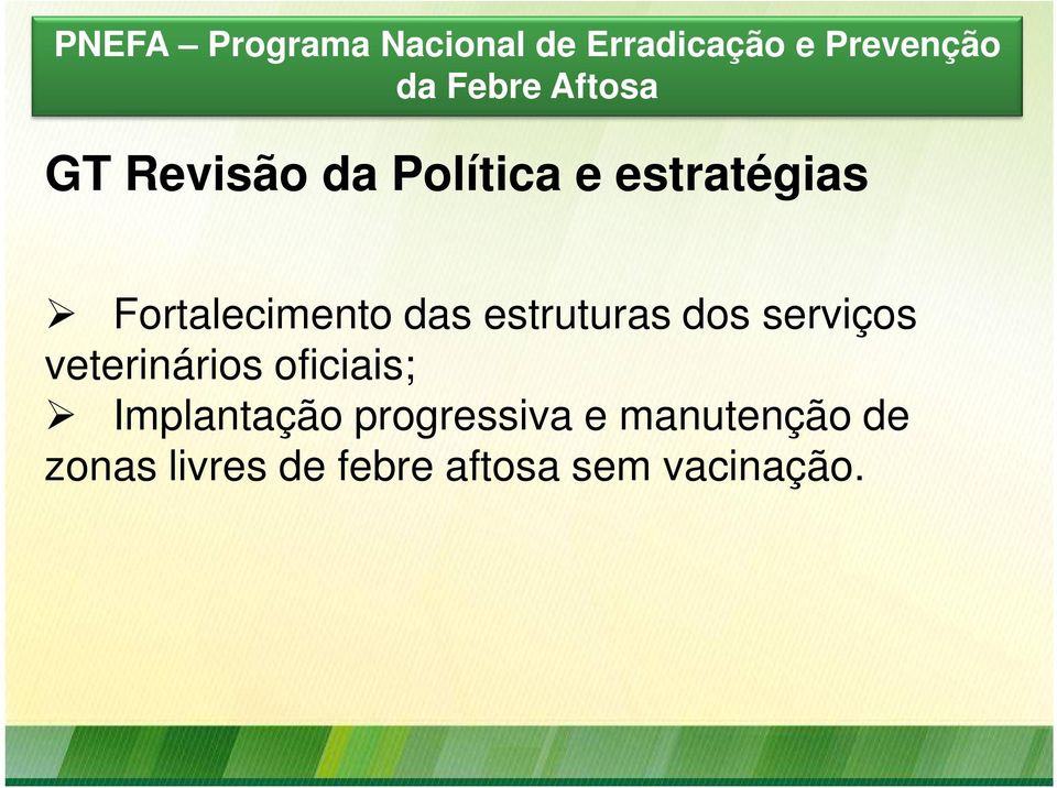 estruturas dos serviços veterinários oficiais; Implantação