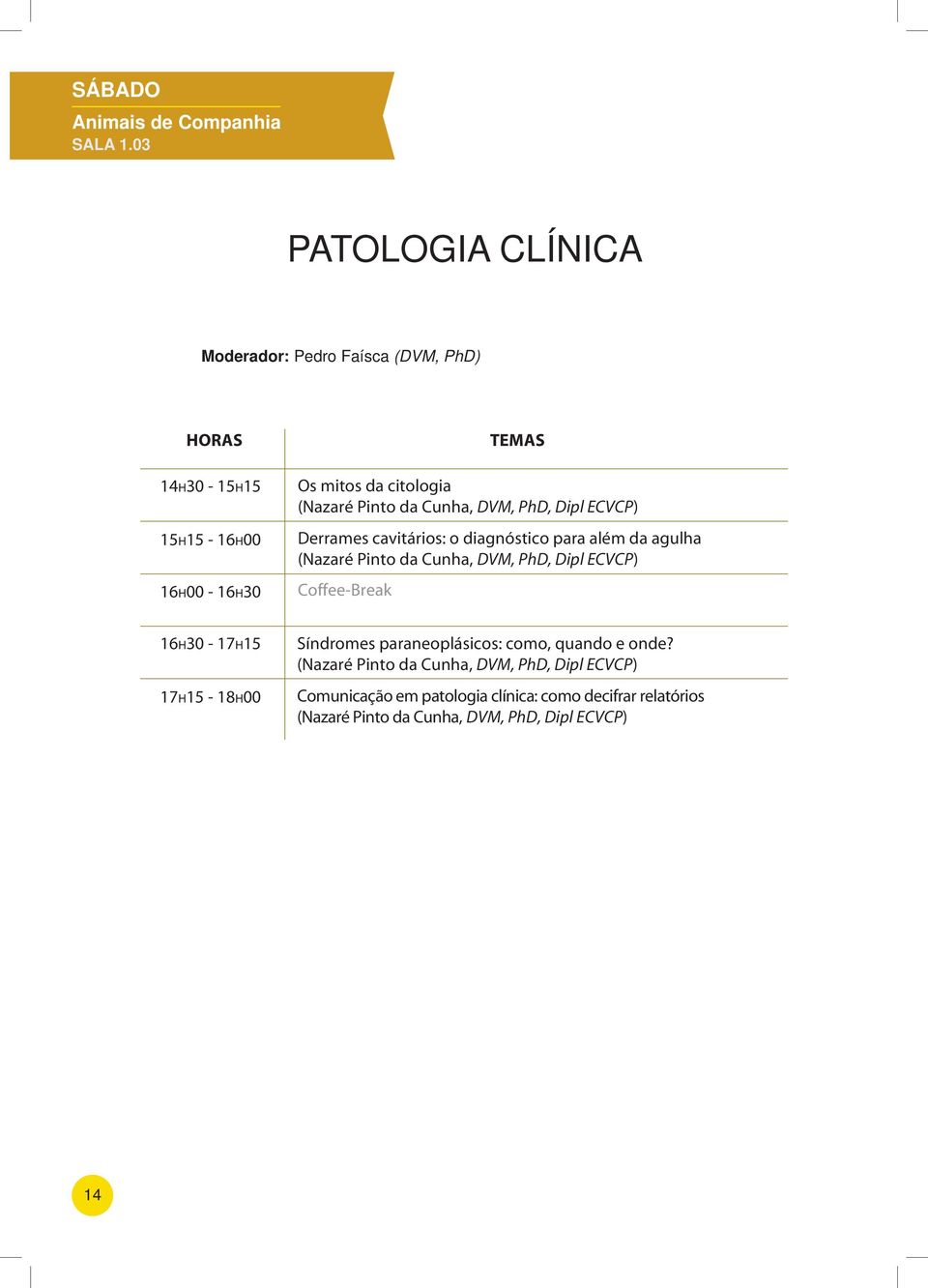 Pinto da Cunha, DVM, PhD, Dipl ECVCP) Derrames cavitários: o diagnóstico para além da agulha (Nazaré Pinto da Cunha, DVM, PhD, Dipl